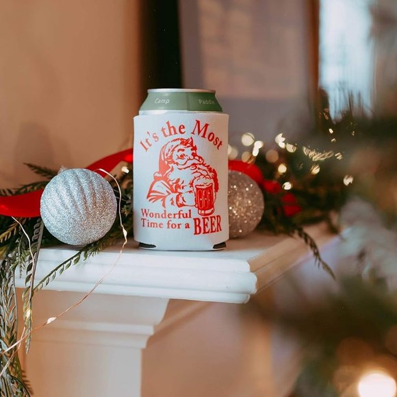 Christmas Santa Beer Can Cooler Stocking Stuffer Party Favor Gift for Men - Picture 7 of 9